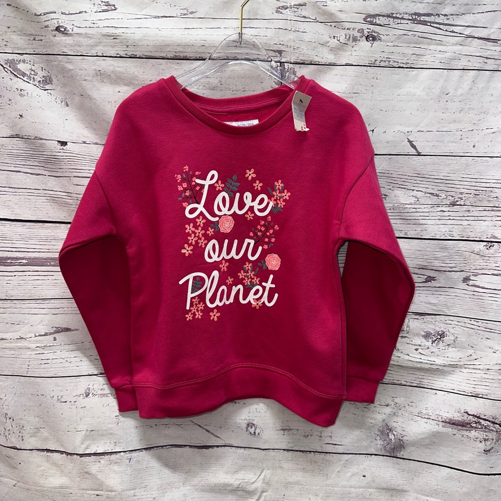Primark Pink Cozy Sweatshirt Love Our Planet Size 6-7 Years
